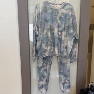 Pj Savage Thermal style Pajama Set Top -Med/Bottoms -S